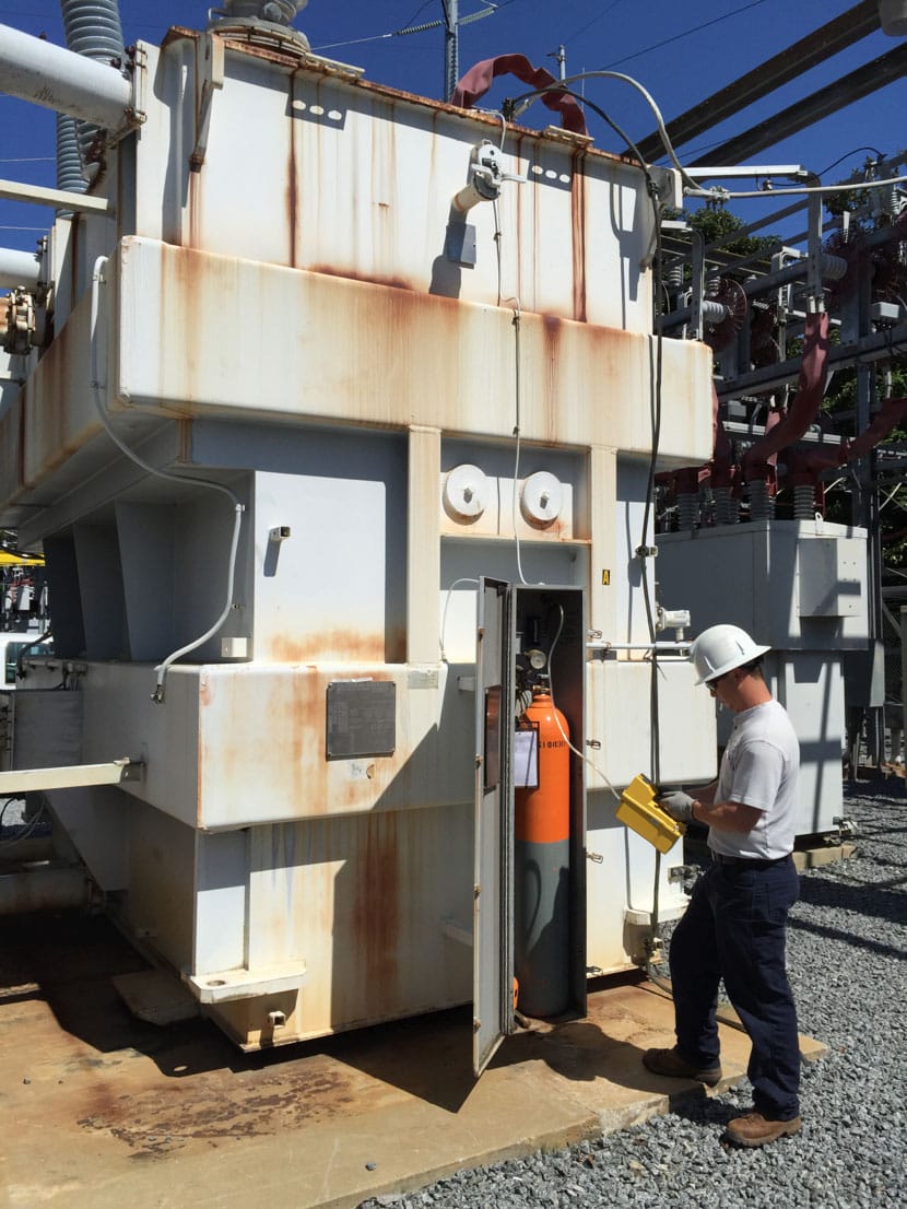 Gas monitor for transformer testing